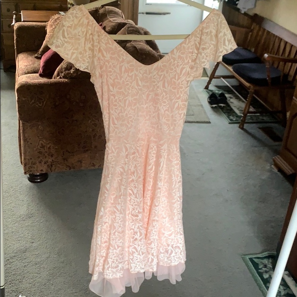 Girls Disney pink dress with floral pattern